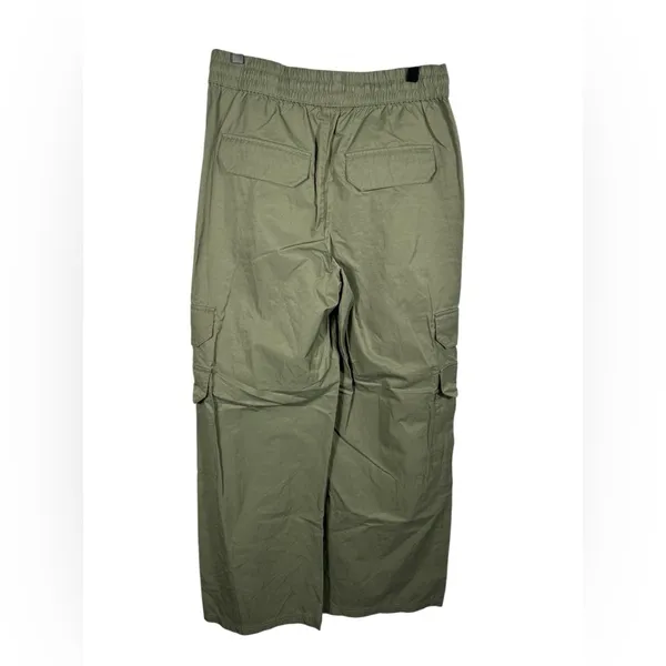 Abercrombie & Fitch Cargo Pants Olive Green Wide Leg Drawstring Waist Size Small - Image 3