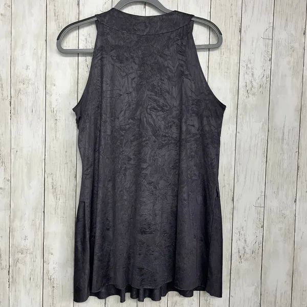 Studio Y Gray Sleeveless Tunic Beaded Sequin Top XL Y2K Clubwear Slinky Longline - Image 2