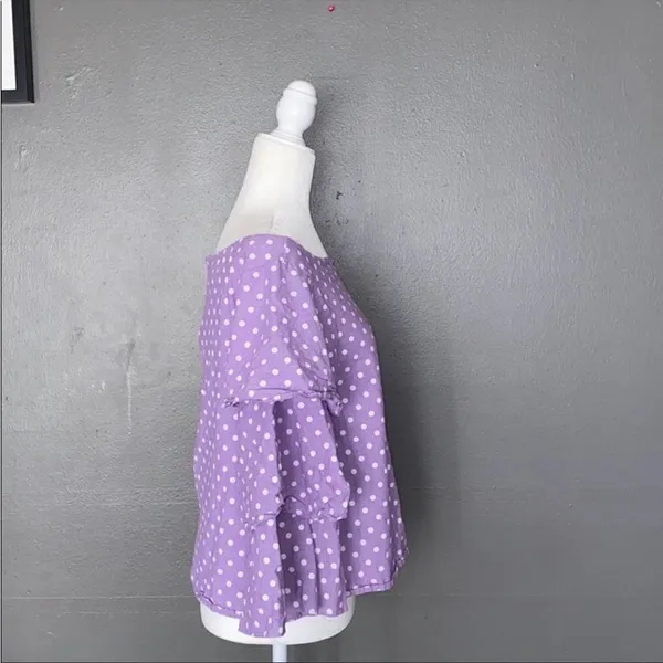 Haute project LA‎ purple polka dot top L Size L - Image 3