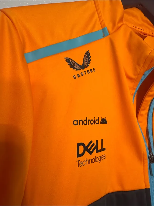 Castore McLaren F1 Team Replica Softshell Racing Jacket Full Zip Orange M 8 - Image 6