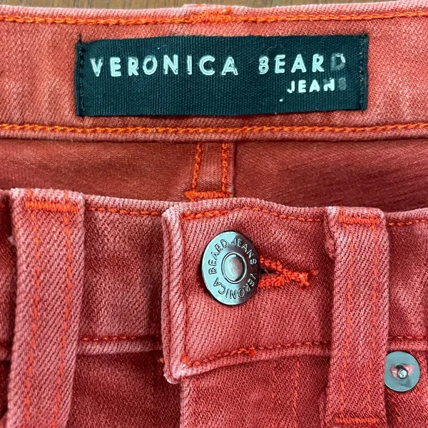 Veronica Beard Kate Crop Jeans Size 25 Red Burnt Fall - Image 2
