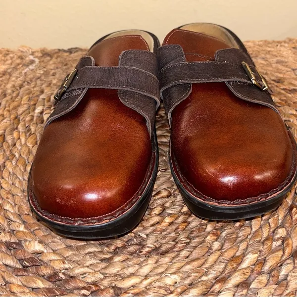 NAOT Avignon Everyday Clog Luggage Brown / Mine Brown Leather Strap 9 EXC COND - Image 5