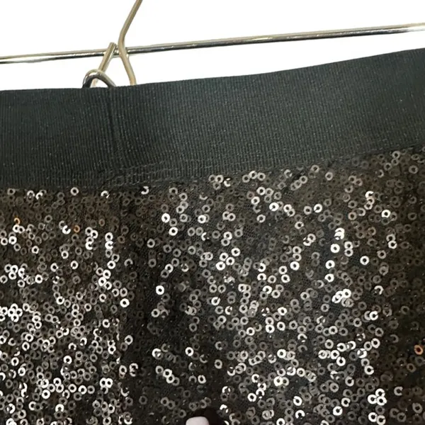 Bisou Bisou Black Metallic Sequin Skinny Ankle Dressy Legging Pants Women Sz M - Image 7