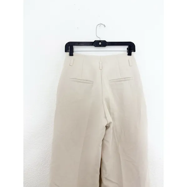 Zara Oyster Cuffed Wide Leg Trousers Size XS Minimalist Chic Relaxed 1478/234 - Image 12