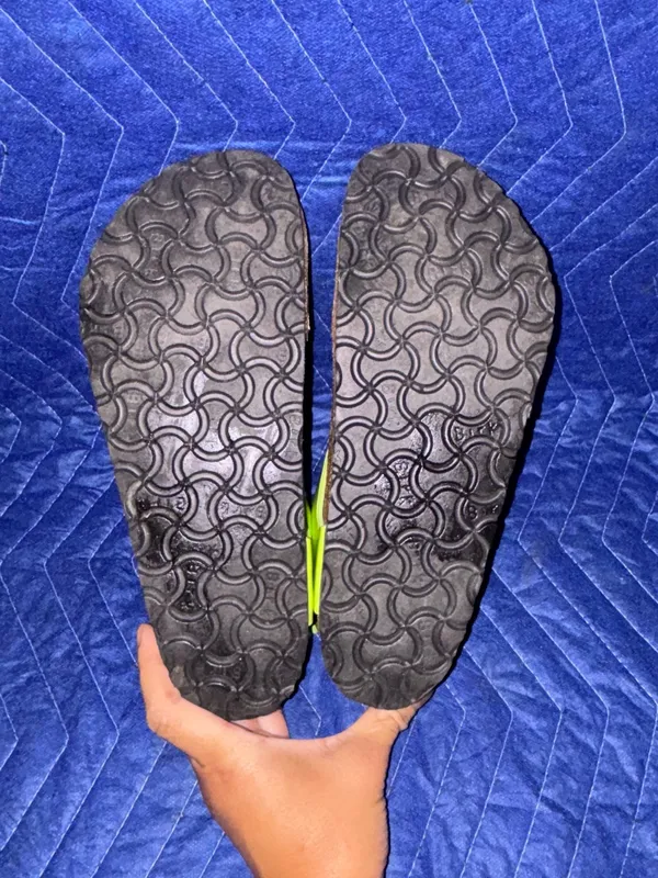 Birkenstock Kairo Patent Leather Kiwi Neon Lime Thong T-Strap Sandals 38 7.5 - Image 7