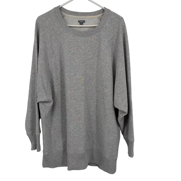 Aerie Sweatshirt Women XL Grey Oversized Raglan Sleeve Pullover Cozy Minimalist - Image 2