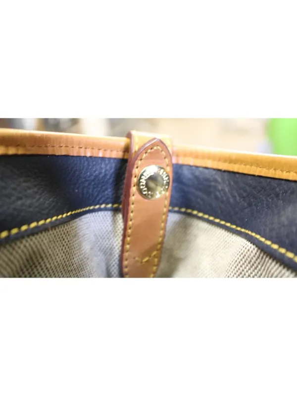 Dooney and Bourke Dillen Navy Pebble Leather Double Pocket Convertible Shopper - Image 11