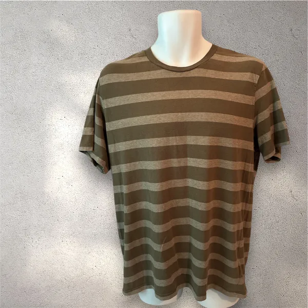 Old Navy Men Striped Short Sleeve Core Crew T Shirt Size Large Olive Stripe - Image 2