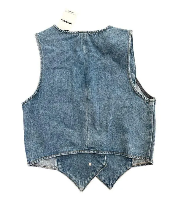 Showpo - Adriene Button Down Denim Vest in Blue - Image 3