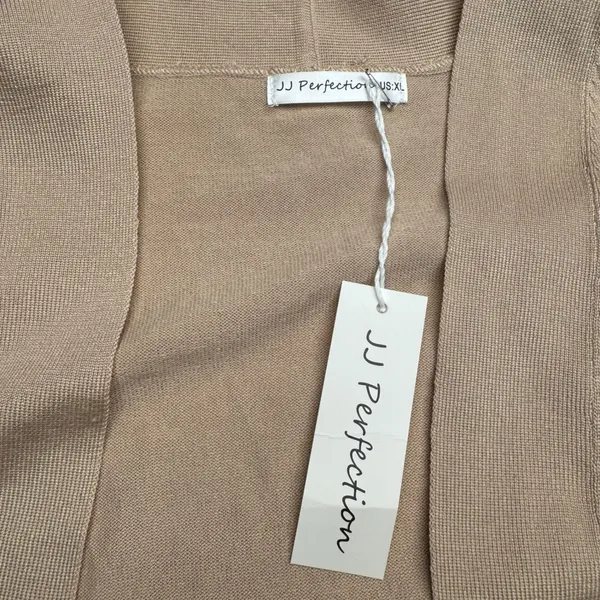 JJ Perfection Beige Open Front Cardigan Sweater Women's Size XL‎ - Image 2