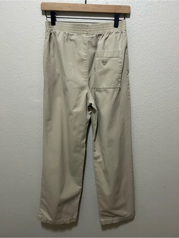 Aritzia TNA Utility Pull-On Twill Pants Tan Mid Rise Small Christie - Image 2