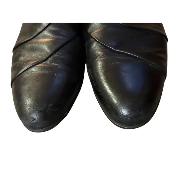 Munro Alison Black Leather Slip On 12 SS Narrow Used - Image 2