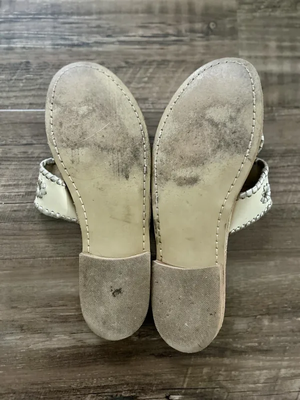 Jack Rogers Westport Navajo Thong Sandal Size 9 Glazed Biscuit Whipstitch Slide - Image 8