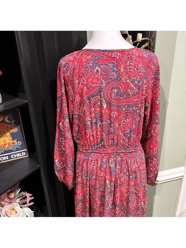Anthropologies Chaudry Boho Paisley Smocked Waist Maxi Dress - Size Small - Image 8