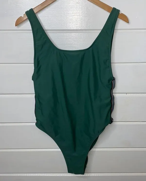 Xhilaration green side stripe one piece bathing suit - Image 3