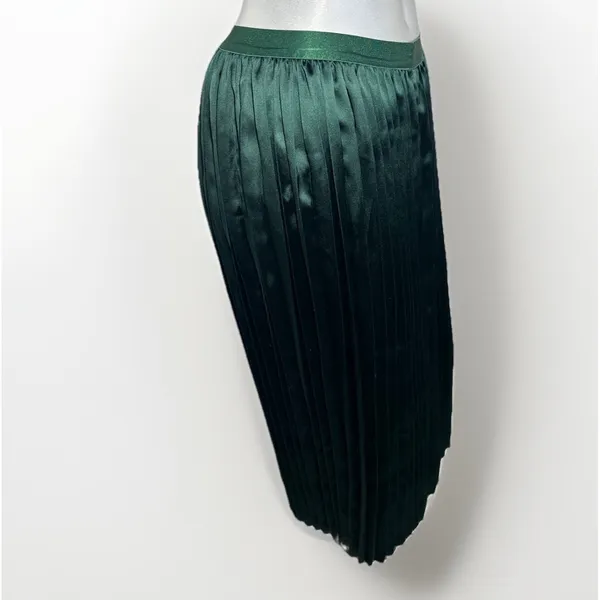 NWT Marine Layer Chelsea Pleated Midi Skirt Green Gables Size Large Defect - Image 6