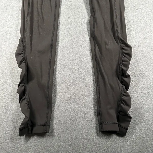 Lululemon Speed Tight III Ruched Leggings Womens 4 Black‎ Pull On Pockets - Image 2