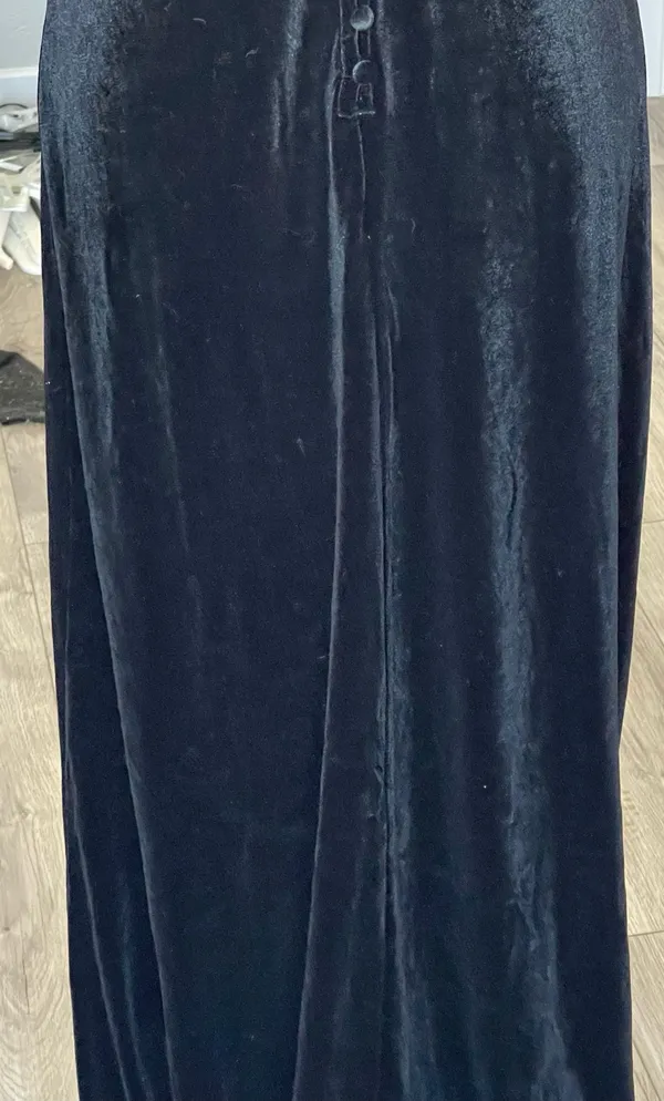 Forever 21 Dress Black Velvet Crushed Maxi Small - Image 8