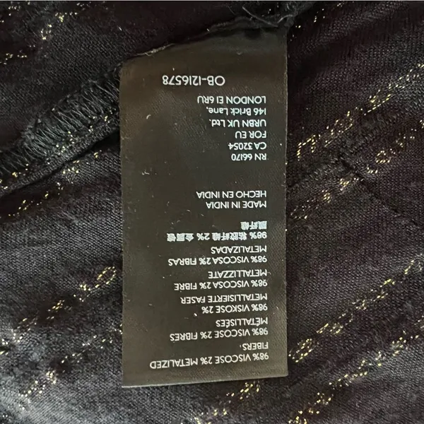 Anthropologie Black and Gold Tunic Top - Image 8
