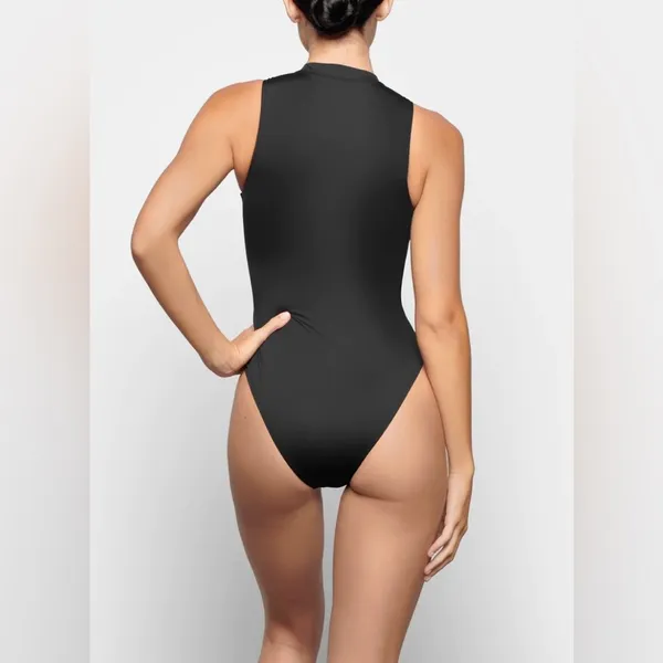 NWT Skims Zip up Sleeveless One Piece Swimsuit Black Onyx Size S - Image 2