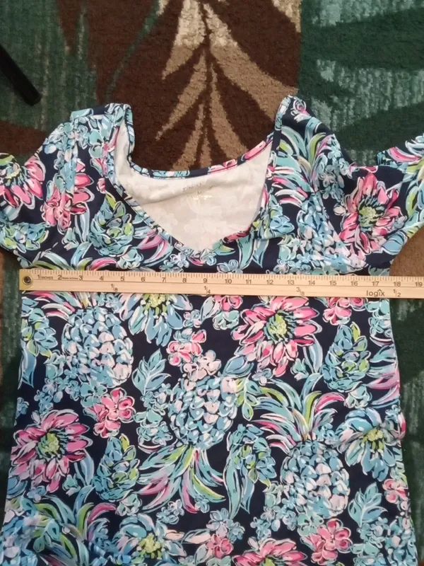 Lilly Pulitzer Kaisley Dual Neck Dress High Tide Navy Pineapple Paradise Womens - Image 8