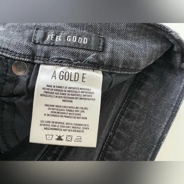 Agolde grey Feel Good denim pants raw hem 27 - Image 4