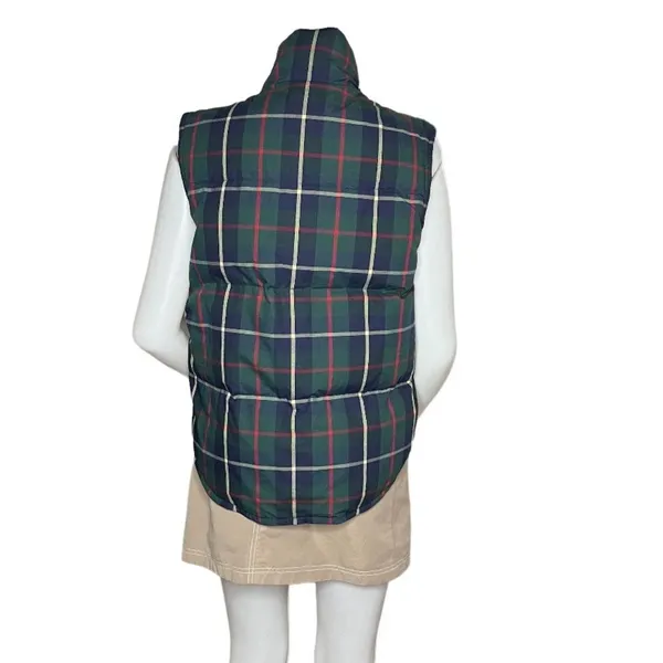 EDDIE BAUER Green Blue Puffer Vest Sleeveless Jacket Goose Down Full Zip Snaps - Image 3