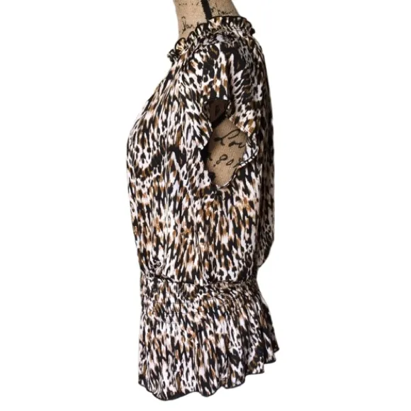 Bundle 4/$25 Offer! CATO Animal Print Blouse - Brown and Black Size XL - Image 2