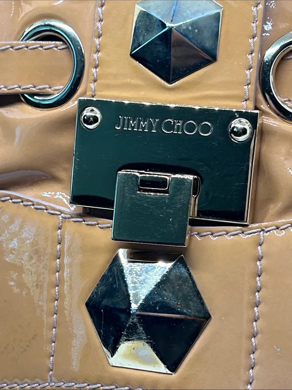 Jimmy Choo Ramona Tan Leather Metal Studded Hobo Shoulder Bag Purse 🔥🔥 - Image 14