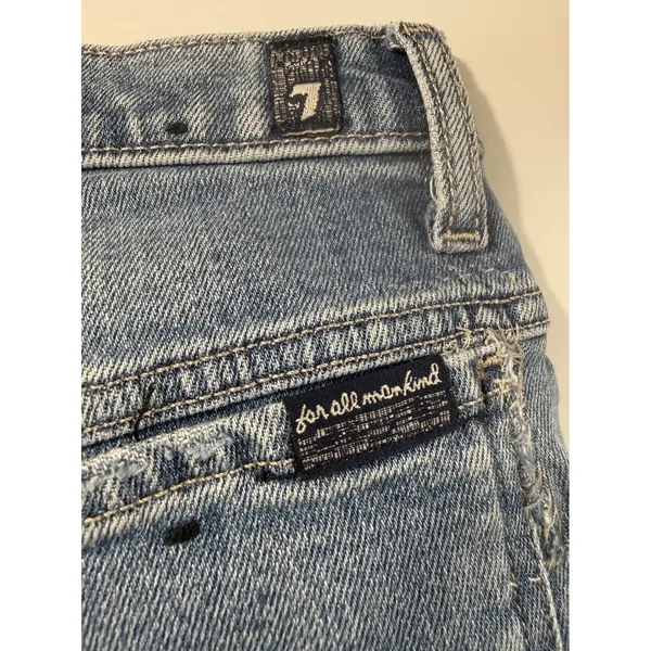 7 For All Mankind Peggi High‎ Waist Straight Leg Jeans Blue Denim Size 25 - Image 4