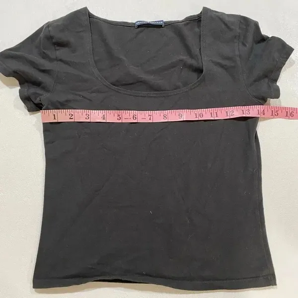 Brandy Melville Black Scoop Neck Baby Tee Fitted Minimalist Top - Image 5
