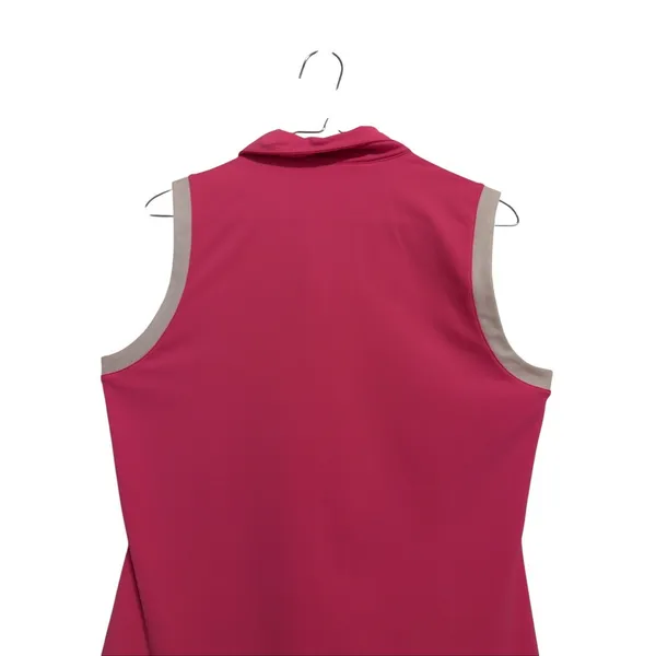 Nike Golf Womens Pink Dri-FIT Sleeveless Quarter Zip Polo Shirt‎ 520549-641 M - Image 10