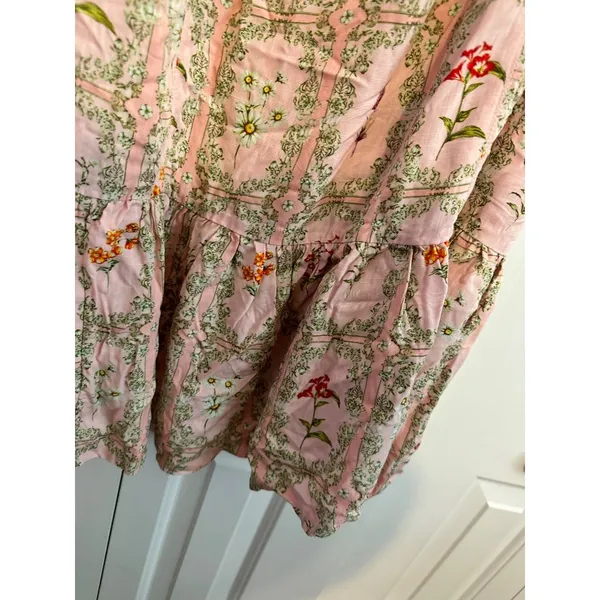 Agua Bendita X Target Womens XXL Light Pink Floral Tiered Mini Dress With Pocket - Image 5