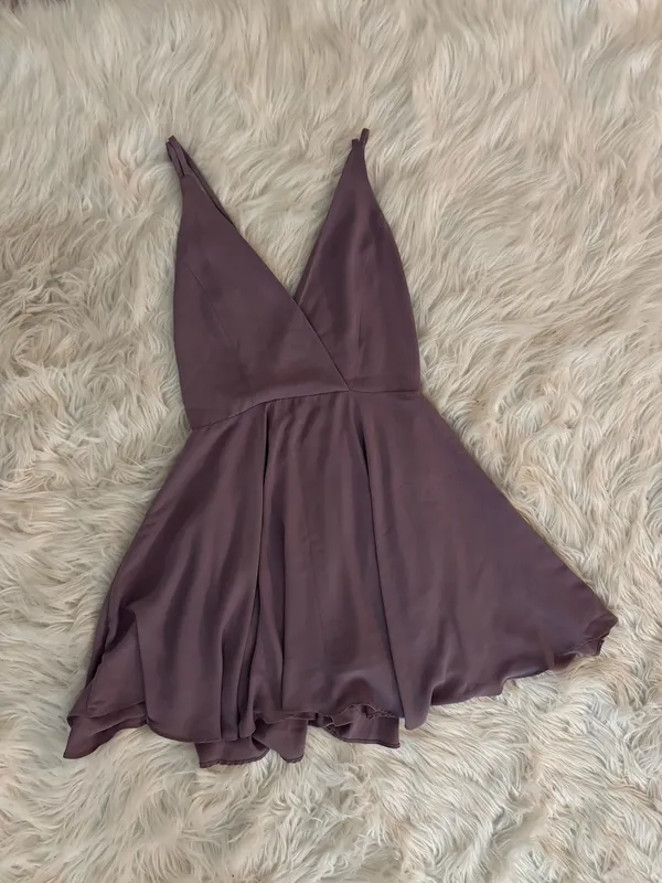 Urban Outfitters Lavender V-Neck Mini Dress - Image 3