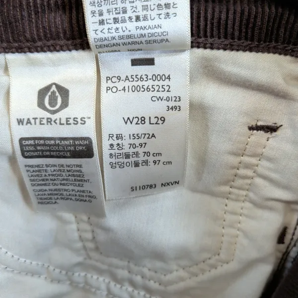 Levis Premium Middy Ankle Bootcut Corduroy‎ Pants Brown A5563-0004 Womens 28x29 - Image 6