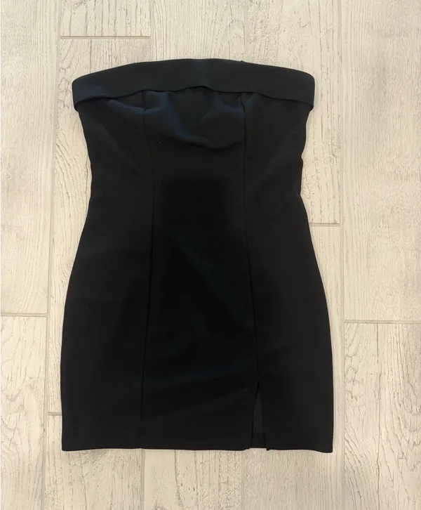 shein black strapless dress  - Image 2