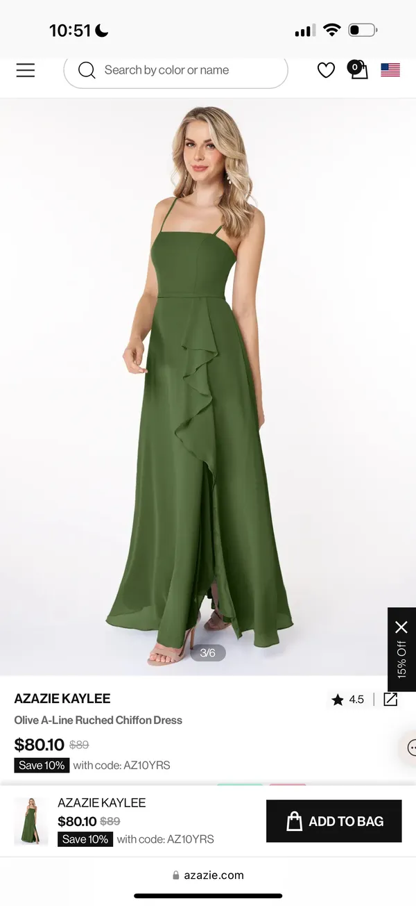 Azazie Bridesmaids Dress - Image 3