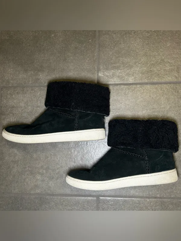 UGG Mika Black Suede Slip On Winter Cuffed Sneaker Snow Boots Womens Shoe Size 8 - Image 8
