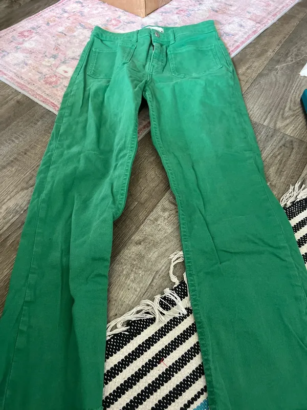 Zara Green Straight-Leg‎ Jeans size 6 - Image 6