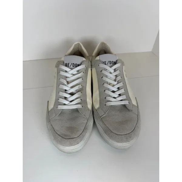 RE/DONE 90s Skate Sneakers Womens 38 Grey White Suede Leather Low Top - Image 2