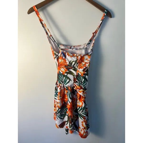 1XL Tropical Floral Peplum Tankini Swim Top Hibiscus Vacation Beach Cruise - Image 2