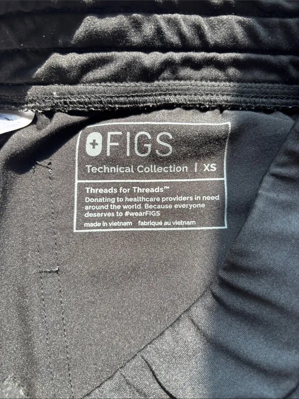 FIGS Zamora Jogger Scrub Pants Black Technical Collection XS Healthcare Nurse - Image 8