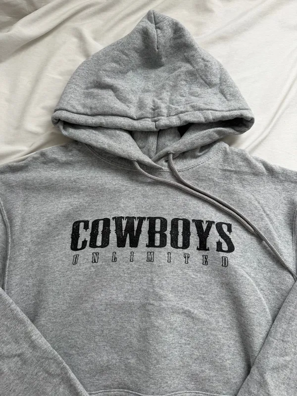Rodeo Cowboy Hoodie Gray Size M - Image 3