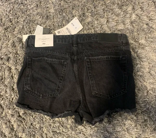 ZARA Black Jean Shorts - Image 2