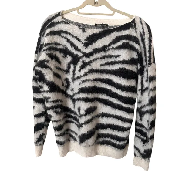 MAJE Angora Zebra Print‎ Sweater Sz 1 (Small) - Image 2