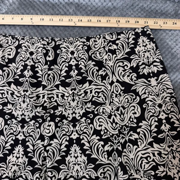 Robbie Bee Skirt 22W Plus Size Black Beige Damask Church Modest 100% Cotton Knee - Image 6