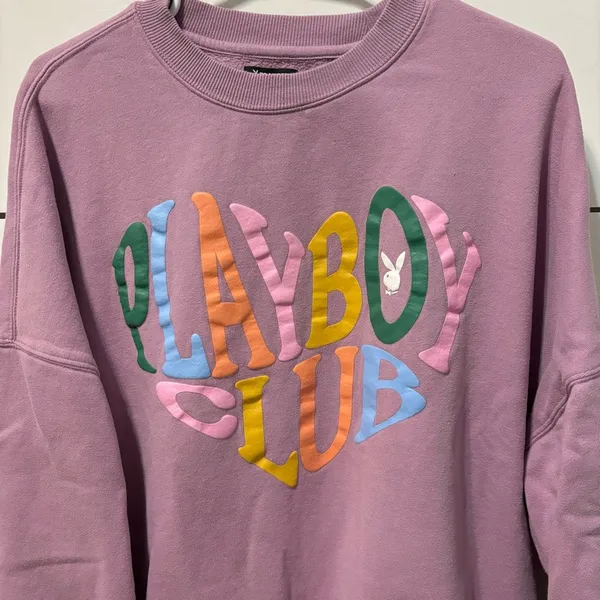 Playboy By PacSun Purple Club Crew Neck Sweatshirt - Image 3