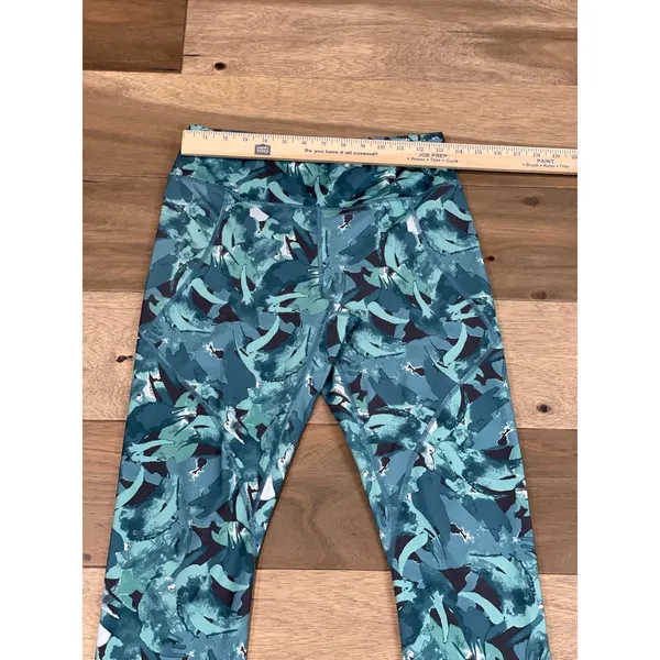 Patagonia Centered Crops Size M Jungle Tasmanian Teal Abstract Print Leggings - Image 5