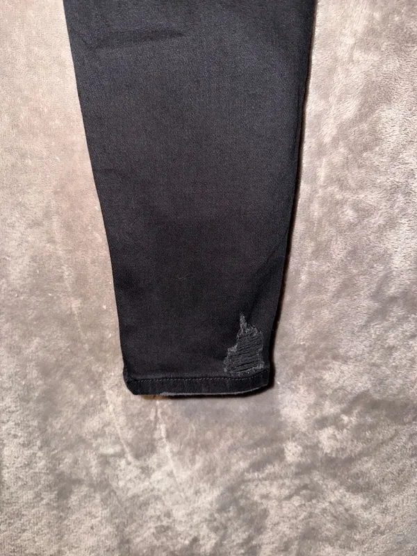 American Eagle Super Hi-Rise X4 Jegging Size 0 Black Ripped Jeans - Image 17