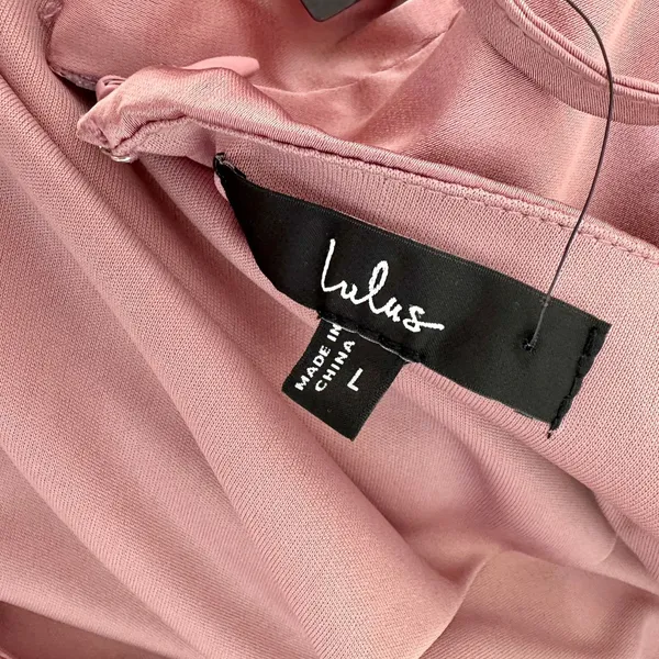 Lulus Signature Elegance Rose Satin One Shoulder Maxi Dress Formal Large NWT - Image 8
